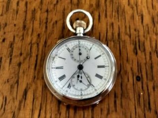 Silver Cased Rattrapante (Split Second) Chronograph Pocket Watch 2