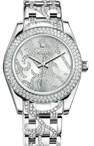 Natural Diamond Steel Rolex Oyster Perpetual 34mm Ladies Watch