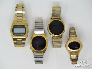 4 Vintage Led Watches Timeband Pulsar Seiko Repair 16031