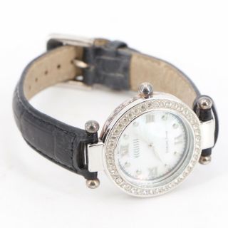 Sterling Silver - Ecclissi Cz Cubic Zirconia Adjustable Leather Band Watch - 39g