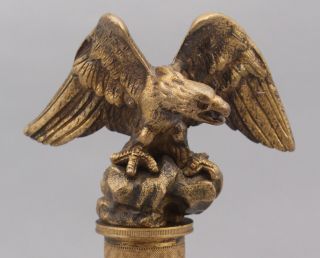 Antique Gilded Bronze American Eagle & Agate Pillar Pocket Watch Holder NR 4