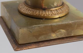 Antique Gilded Bronze American Eagle & Agate Pillar Pocket Watch Holder NR 8