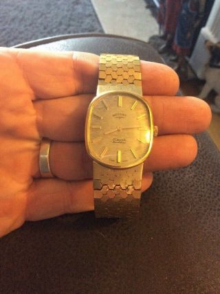 Extremely Rare 1960s Gents Gold Plated Rotary Wrist Watch 17 Jewels Incabloc