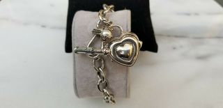 Ecclissi Sterling Silver 925 Heart Locket Watch Bracelet
