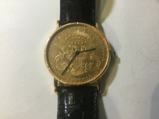 Authentic Corum $20 Liberty Gold Coin Mechanical Watch Coin Dated 1907