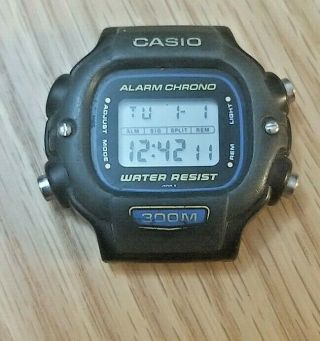 Vintage Casio Dw - 340 1000 Digital Diver 300m Alarm Chrono Watch - Is Running
