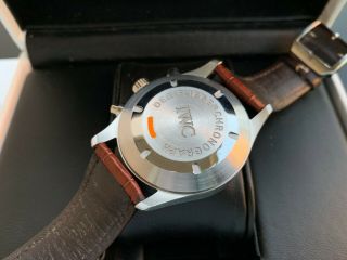 Very Rare IWC Pilot Spitfire Chronograph Silver Dial Auto Watch w/ Box & Paper 5
