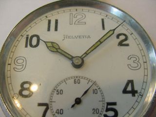 HELVETIA “OMEGA” MILITARY ENGLISH G.  S.  T.  P.  BROAD ARROW WWII POCKET WATCH 12