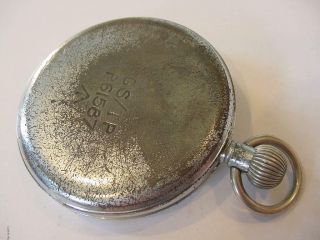 HELVETIA “OMEGA” MILITARY ENGLISH G.  S.  T.  P.  BROAD ARROW WWII POCKET WATCH 4