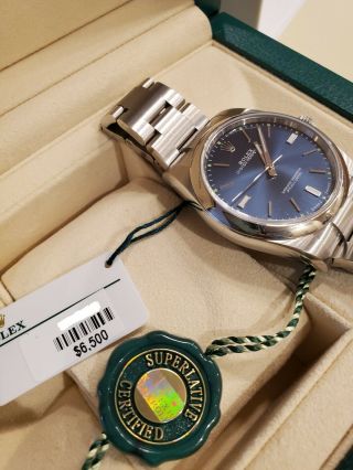 2019 Rolex Oyster Perpetual 39 Automatic Blue Dial Men 