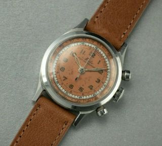 1940’s Mido Multi - Centerchrono 35mm Copper Dial Vintage Chronograph Watch