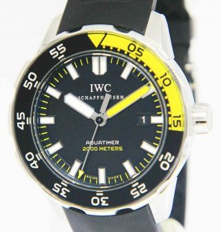 Iwc Aquatimer 2000 Steel Black/yellow Mens 44mm Automatic Watch 3568 Iw356802