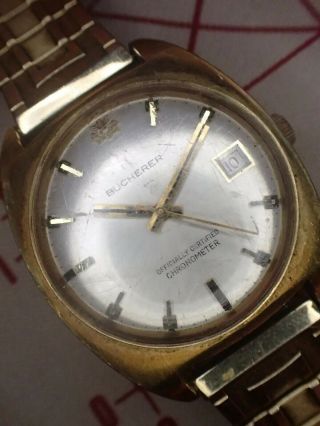 Vintage Bucherer Men’s Automatic Gold Plated Watch 25 Jewels