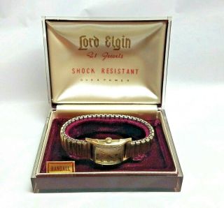 Vintage 14k Gold Filled Lord Elgin 21 Jewels Wrist Watch