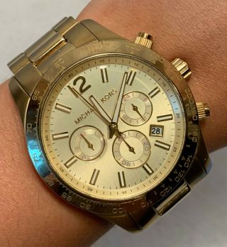 Michael Kors Gold Plated Stainless Runway Chronograph Wristwatch - Mk 8191