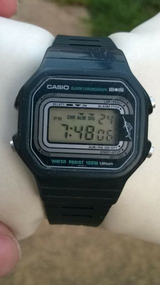 Casio Marlin Mens Vintage Lcd Digital Watch W - 200