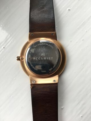 Accurist Men ' s Analogue Classic Quartz Watch with Leather Strap 7094 5