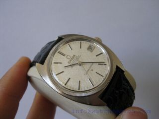 Rare Omega 18k Solid White Gold Constellation Texture Linen Dial Watch Serviced