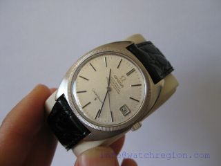RARE OMEGA 18K SOLID WHITE GOLD CONSTELLATION TEXTURE LINEN DIAL WATCH SERVICED 4