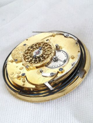 Breguet Verge Quarter Repeater Pocket Watch Mvt Repair.  Good Balance