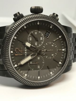 Burberry BU7840 Men ' s Watch Chronograph 42mm Quartz Analog Black Gunmetal Y17 7