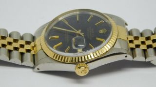 Rolex Datejust 16013 SS/18K gold automatic men ' s watch w/ black dial 4