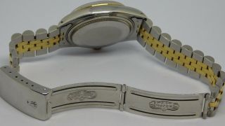 Rolex Datejust 16013 SS/18K gold automatic men ' s watch w/ black dial 6