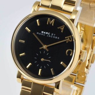 Marc By Marc Jacobs Ladies Watch Baker Gold Tone Black Stainless Mbm3355
