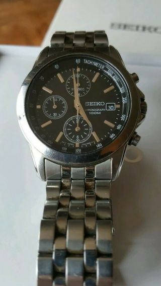 Seiko SNDC09P1 Black Dial Chronograph Cal 7T92 Stainless Steel Bracelet Watch 2