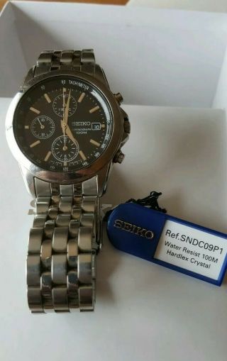 Seiko SNDC09P1 Black Dial Chronograph Cal 7T92 Stainless Steel Bracelet Watch 3