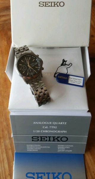 Seiko SNDC09P1 Black Dial Chronograph Cal 7T92 Stainless Steel Bracelet Watch 8