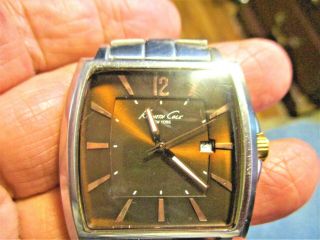 KENNETH COLE MEN ' S SS WITH BROWN AND ROSE GOLD FACE WATCH KC3955 3