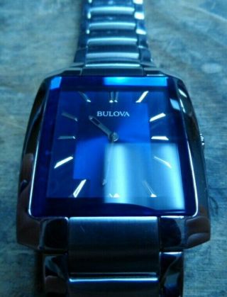 Bulova Classic Blue Dial Stainless Steel Bracelet Men ' s Watch 96A169 2