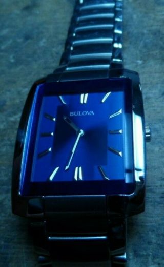 Bulova Classic Blue Dial Stainless Steel Bracelet Men ' s Watch 96A169 3