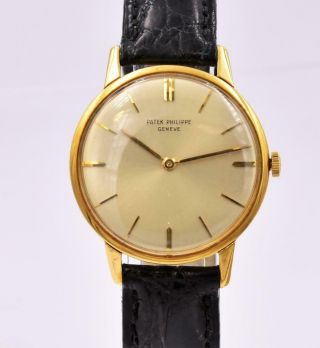 Rare Men ' s 18K Yellow Gold Patek Philippe Wristwatch Ref 2599 Circa 1959 2