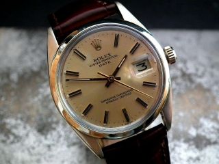 Just 1980 Gold Capped Rolex Oyster Perpetual Date Gents Vintage Watch