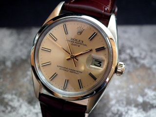 Just 1980 Gold Capped Rolex Oyster Perpetual Date Gents Vintage Watch 6
