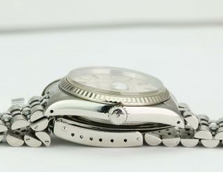 Rolex Watch Men ' s Datejust 16234 Stainless Steel Silver Dial Gold Fluted Bezel 8