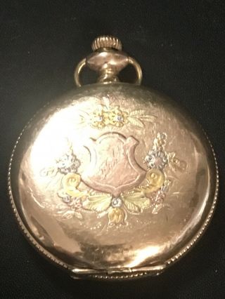 1890 Ladies Waltham 6s 7j Grade J Solid 14k Gold Hunter Case.  Pocket Watch