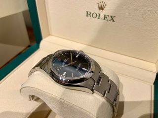 2019 Rolex Oyster Perpetual 39 114300 Blue Dial - Box,  Papers 4