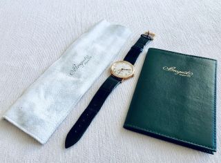 Breguet 18K Gold Ref 3910 Men ' s Dress Wrist Watch Vintage w. 2
