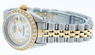 Rolex Women Datejust SS & 18K Yellow Gold MOP String Diamond Bezel Dial 11