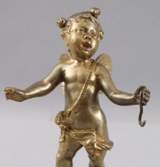 Antique 19thC Bronze,  Agate Fairy Pixie Sculpture Gentlemans Pocket Watch Holder 3