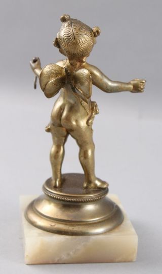 Antique 19thC Bronze,  Agate Fairy Pixie Sculpture Gentlemans Pocket Watch Holder 5