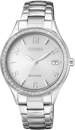 Citizen Eco - Drive Stainless Steel Ladies Watch.  Swarovski Crystal.  Eo1180 - 82a