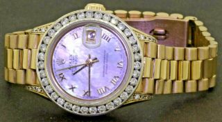 Rolex President 69238 18k Gold 2.  15ct Diamond Mop Dial Automatic Ladies Watch