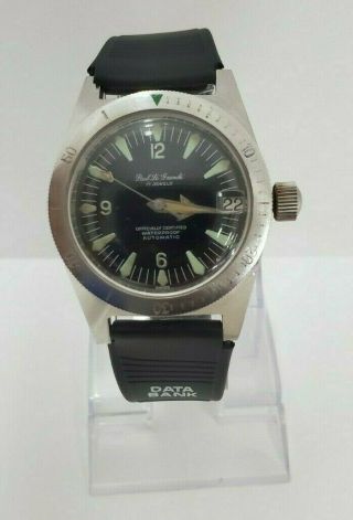 Paul Le Grande Stainless Steel Automatic Divers Mens Date Watch 17j 999 Ft