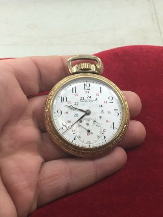 Very Rare Vintage Zenith Pocket Watch 15 Jewels Open Face 10k Gold Rolled (c)