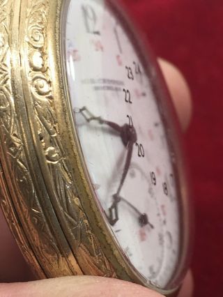 Very rare Vintage Zenith pocket watch 15 jewels open face 10K gold rolled (C) 4