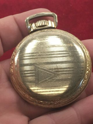 Very rare Vintage Zenith pocket watch 15 jewels open face 10K gold rolled (C) 5